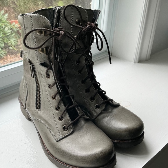 JAFA BOOTS distressed combat lace up chelsea handmade leather EU 37 (US 6.5-7) - Picture 1 of 8